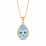 Ocean's Tear Necklace — ouro, vertical