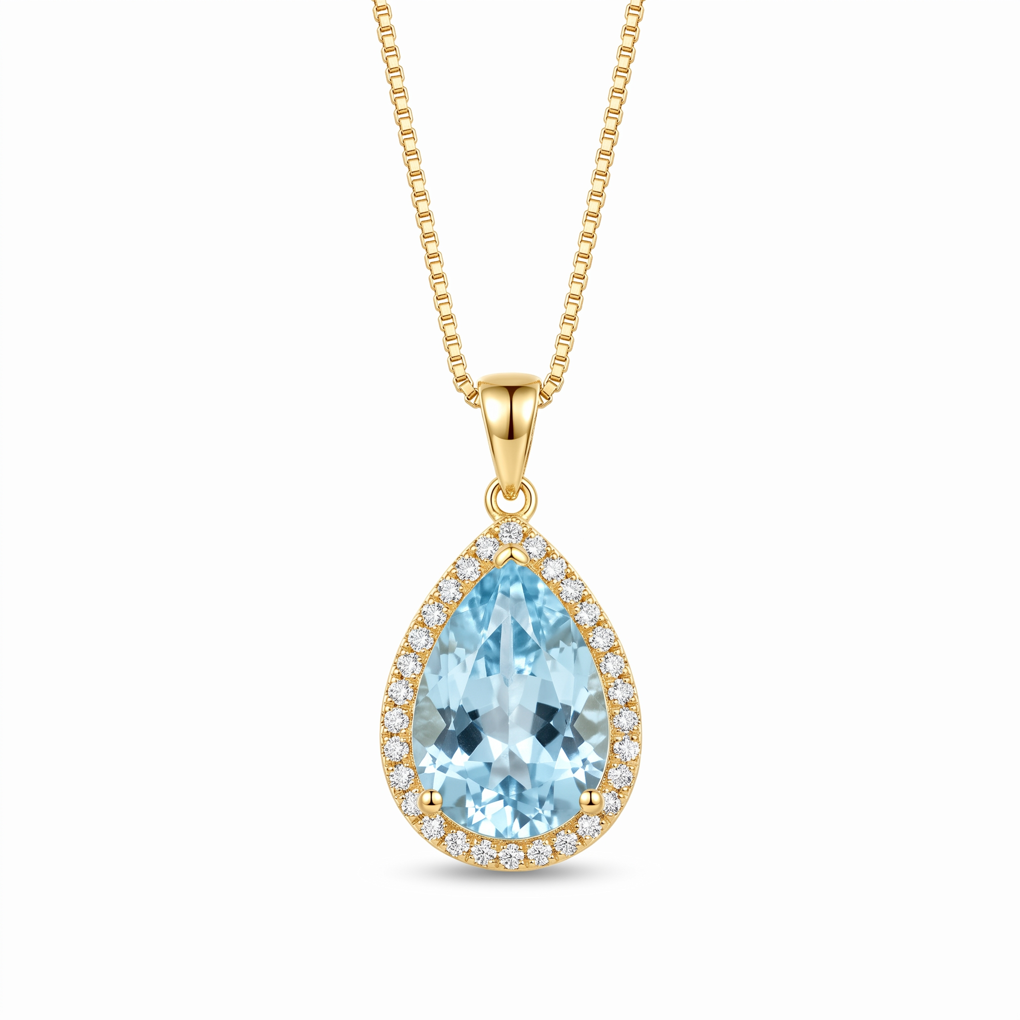 Ocean's Tear Necklace — ouro, vertical