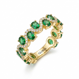 Calira Sparkling Emerald Open Ring | Gold