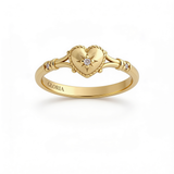 Elegant Gold Heart and Star Ring