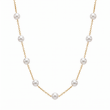 Elegant Gold Necklace with Pearls