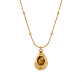 Elegant Gold Necklace with Tiger’s Eye Stone