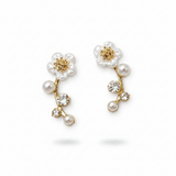 Elegant Pearl and Flower Earrings
