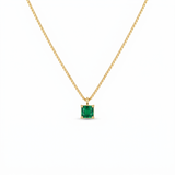 Emerald Cube Necklace