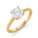Gold Plated Solitaire Crystal Engagement Ring
