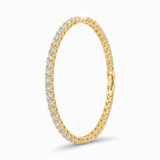 Golden Tennis Bracelet Adorned with Brilliant Crystals