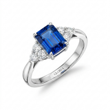 Octagon Cut Sapphire Ring