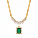 Regalia Prism Emerald Necklace | Gold