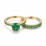 Serena Emerald Duo Ring | Gold