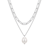 Silver Tulip Pearl Necklace