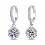 Sterling Silver 1 Carat Moissanite Earrings