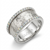 VINTAGE SILVERED ZIRCONIA RING