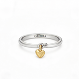 Vintage Dangling Heart Silver Ring