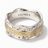 Vintage Spinner Thin Gold & Silver Ring