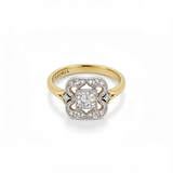 Vintage Zirconia Gold Ring