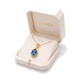 Alindra Feymorra Necklace, blue pear sapphire — Yellow gold, in GLORIA gift box