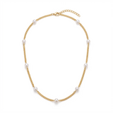 Chain Necklace with Pearls