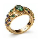 Elegant Emerald & Sapphire Luxe Ring