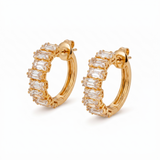 Elegant Gold Earrings with Zirconia Sparkle