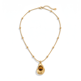 Elegant Gold Necklace with Tiger’s Eye Stone
