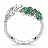 Antique Green Leaf Ring