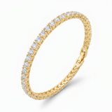 Golden Tennis Bracelet Adorned with Brilliant Crystals