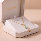 Chic Gold Stainless Steel Water Drop Opal Pendant Necklace