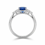 Octagon Cut Sapphire Ring