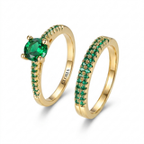 Serena Emerald Duo Ring | Gold