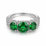 Shiny Timeless Emerald Stones Ring