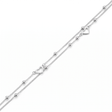 Silver Heart Bracelet with Customizable Fit