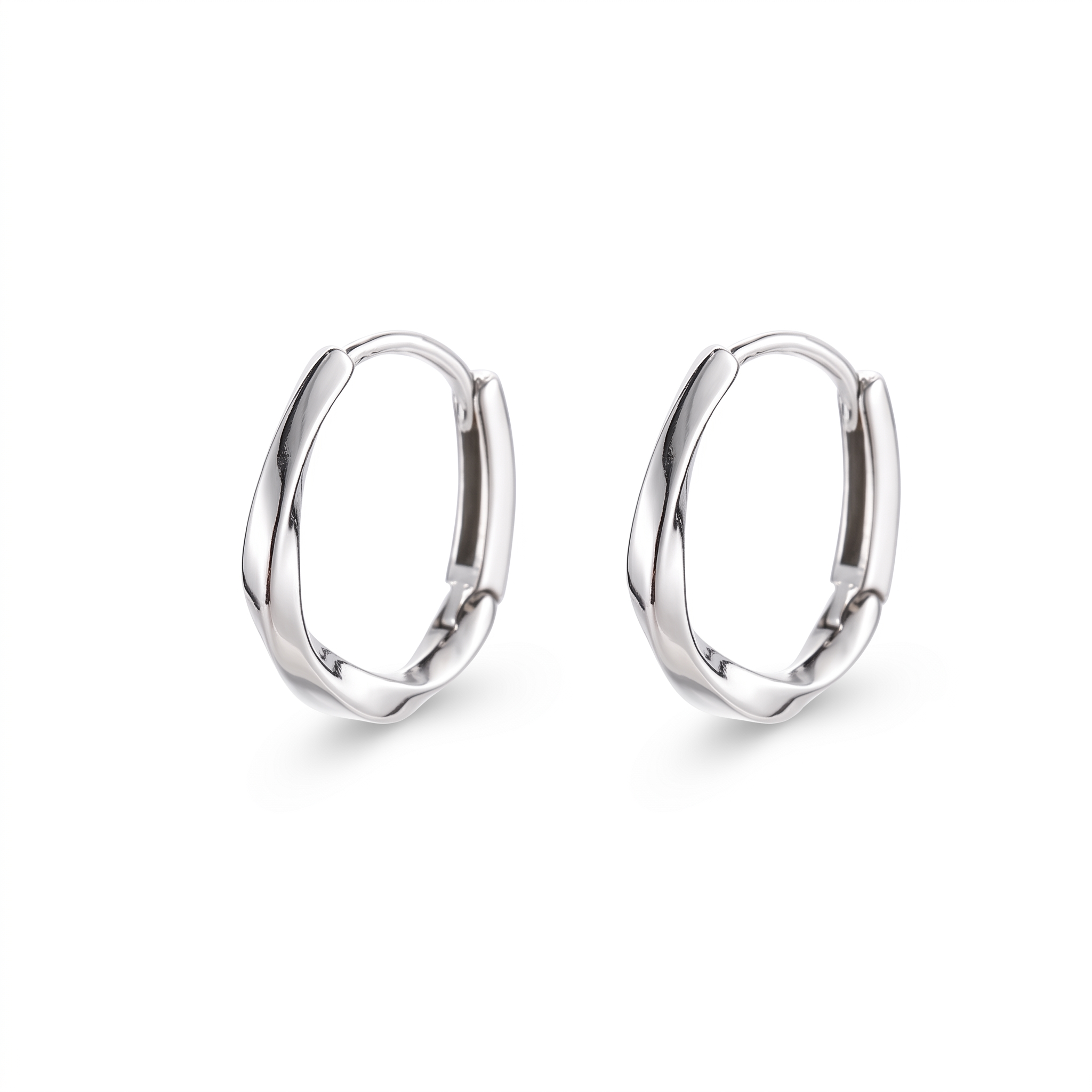 Sterling Silver Round Inlaid Earrings