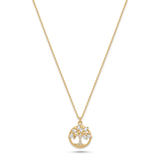 Tree of Life Necklace with Zirconia in Gold