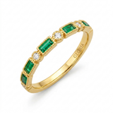 Vintage Green Zirconia Gold Ring