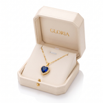 Jaselle Vireyne sapphire heart necklace — Yellow gold, in GLORIA gift box