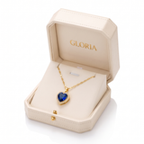 Jaselle Vireyne sapphire heart necklace — Yellow gold, in GLORIA gift box