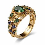 Elegant Emerald & Sapphire Luxe Ring