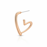 Elegant Heart-Shaped Rose Gold  Earrings
