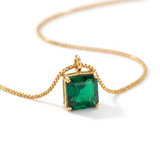 Emerald Cube Necklace