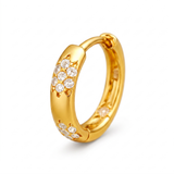 Golden Flower Hoop Earrings