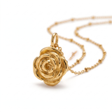 Golden Rose Pendant Necklace