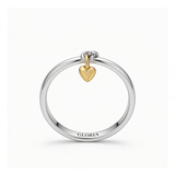 Vintage Dangling Heart Silver Ring