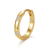 Vintage Golden Flower Hoop Earrings