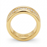 Vintage Zirconia Inlaid Ring