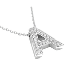 Elegant Gold Letter Initial Necklace — sterling silver, pendant close-up