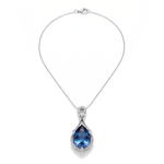 Alindra Feymorra Necklace, blue pear sapphire — White gold, teardrop