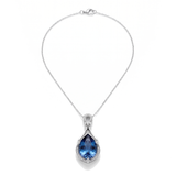Alindra Feymorra Necklace, blue pear sapphire — White gold, teardrop