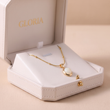 Chic Gold Stainless Steel Water Drop Opal Pendant Necklace