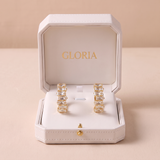 Elegant Gold Earrings with Zirconia Sparkle