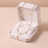 Elegant Gold Necklace with Pearls